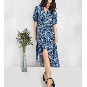 Cotton-poplin wrap dress size XS